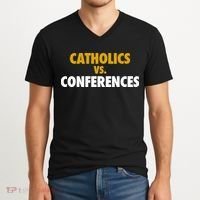 Catholics Vs Conferences V-Neck T-Shirt thumb 2