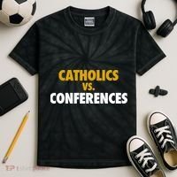 Catholics Vs Conferences Kids Tie-Dye T-Shirt thumb 2