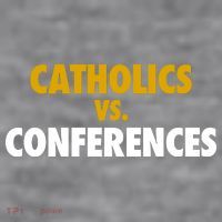 Catholics Vs Conferences Women's Racerback Cropped Tank thumb 2