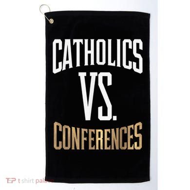 Catholics Vs Conferences Vintage Retro Style Golf Towel