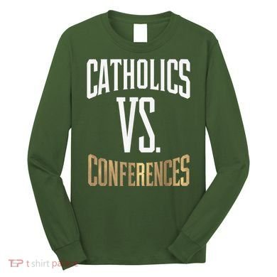 Catholics Vs Conferences Vintage Retro Style Long Sleeve Shirt