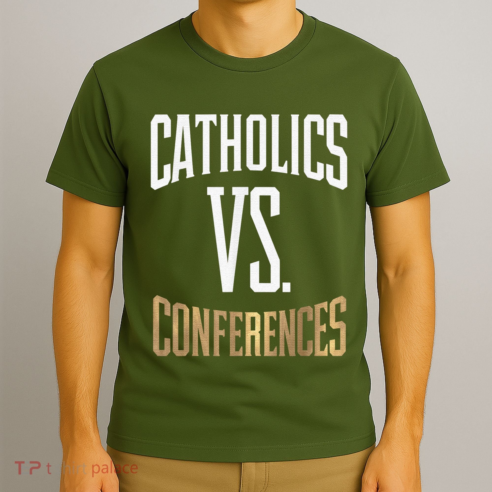 Catholics Vs Conferences Vintage Retro Style T-Shirt