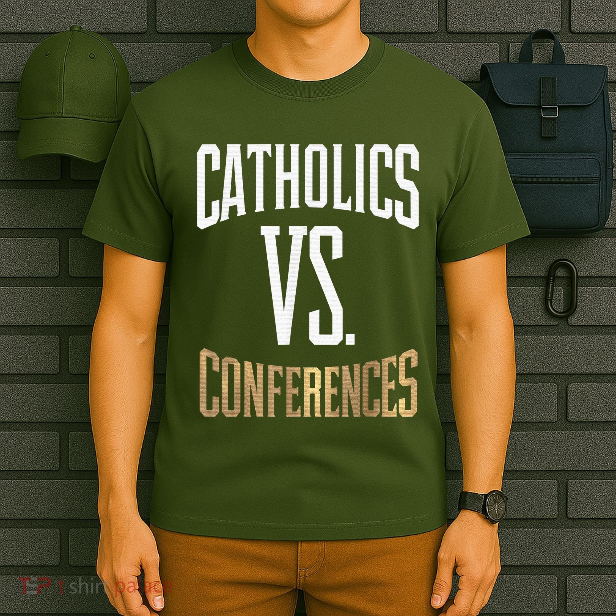 Catholics Vs Conferences Vintage Retro Style T-Shirt