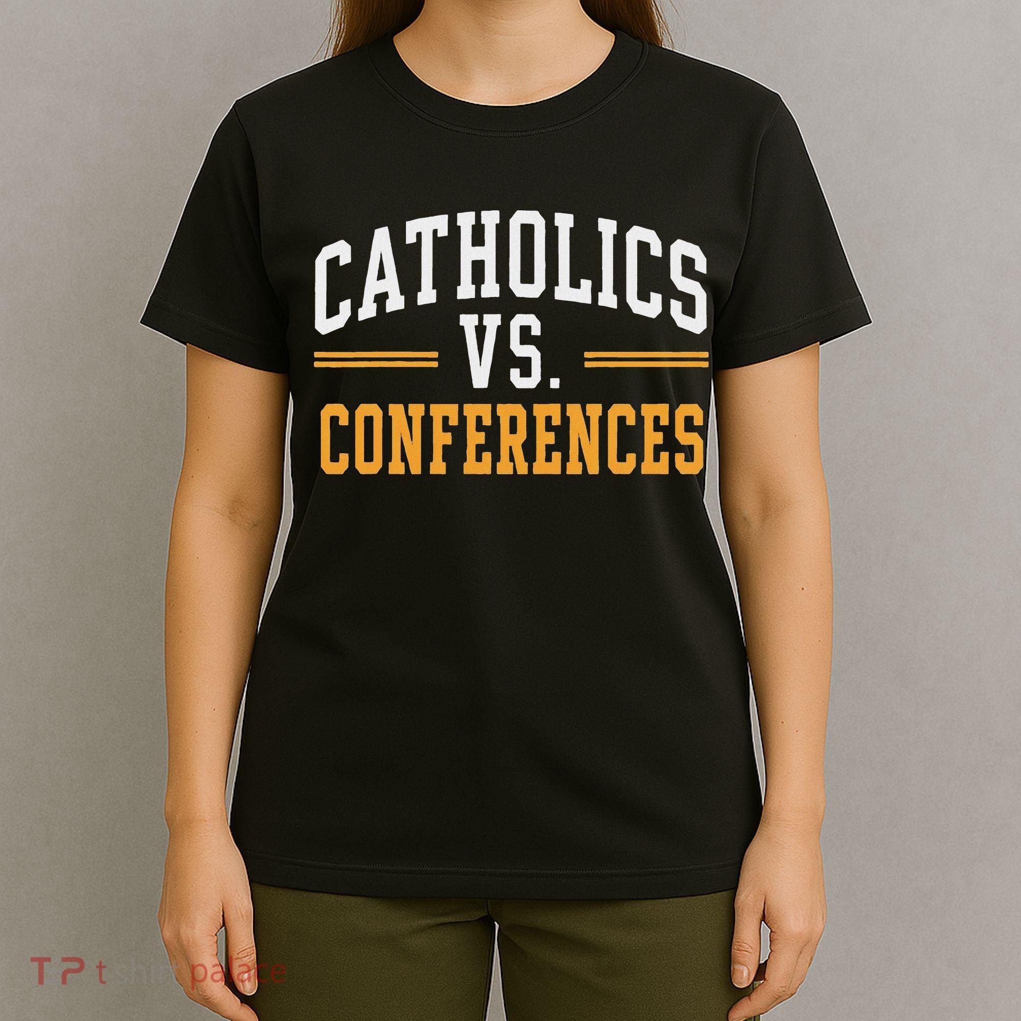 Catholics Vs Conferences Vintage Retro Style T-Shirt
