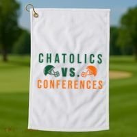 Catholics Vs. Conferences Golf Towel thumb 1