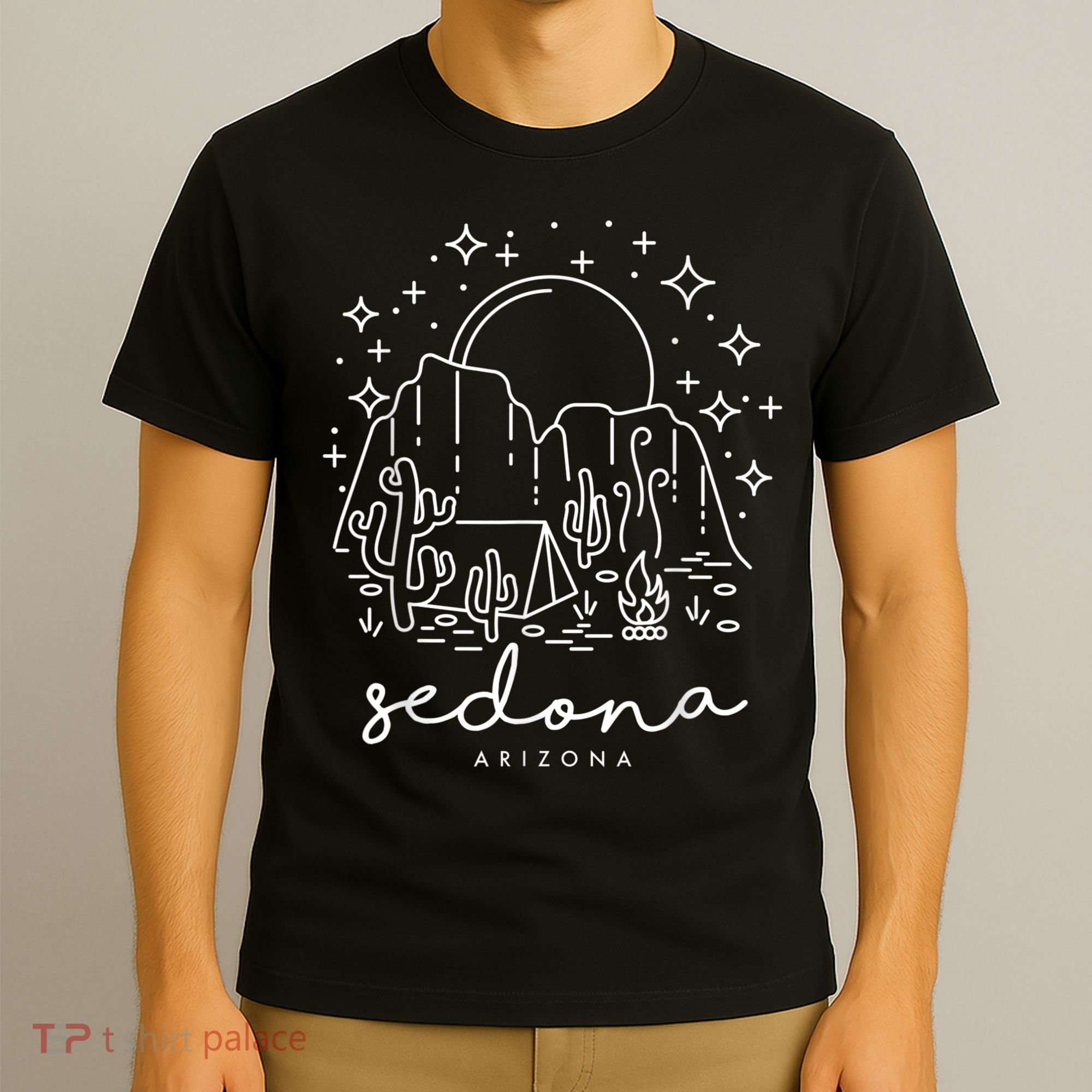 Cool Vintage Cactus Sedona Arizona Camping Souvenir T-Shirt