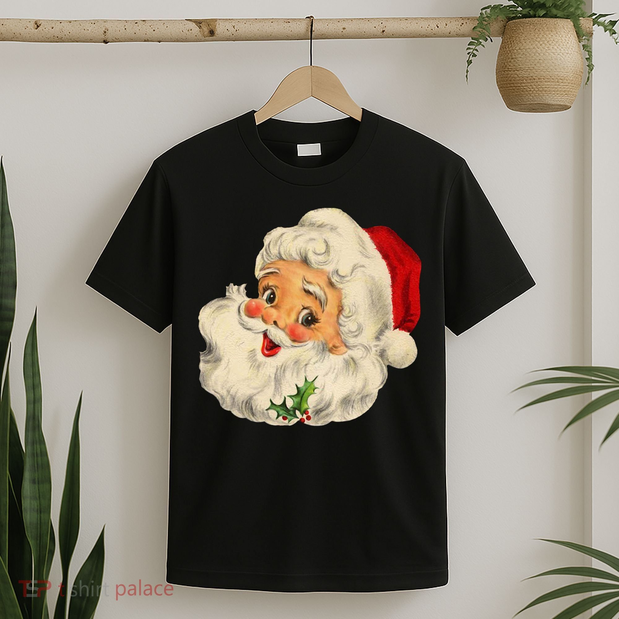 Cool Vintage Christmas Santa Claus Face Long Sleeve T-Shirt