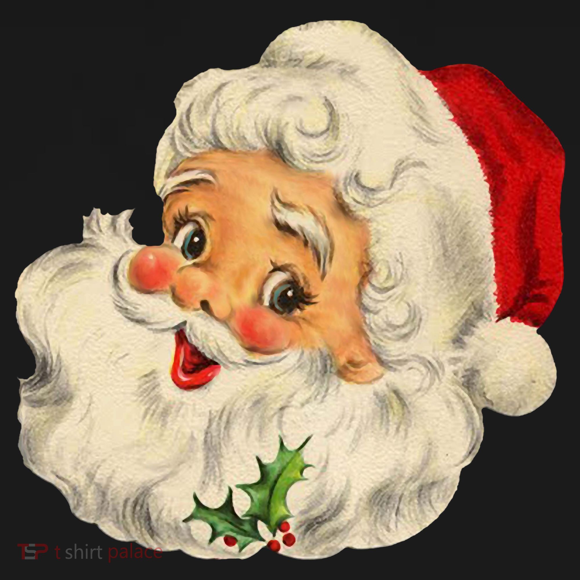 Cool Vintage Christmas Santa Claus Face Long Sleeve T-Shirt