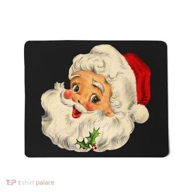 Cool Vintage Christmas Santa Claus Face Long Sleeve Mousepad