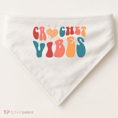 Crochet Vibes Crochet Lover USA-Made Doggie Bandana