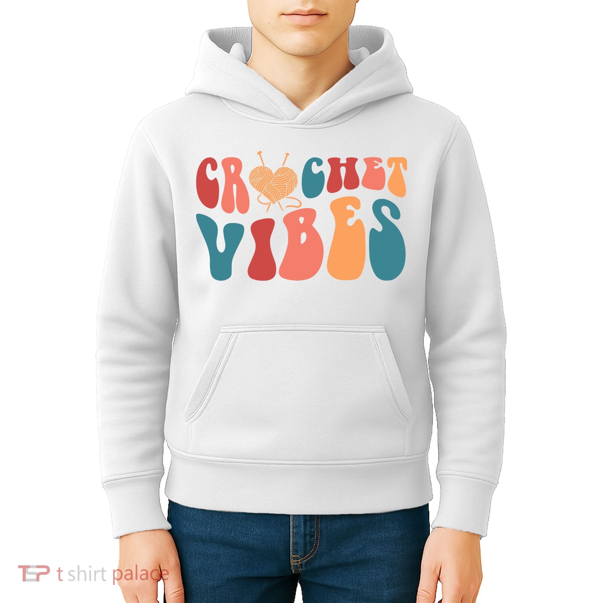 Crochet Vibes Crochet Lover Kids Hoodie