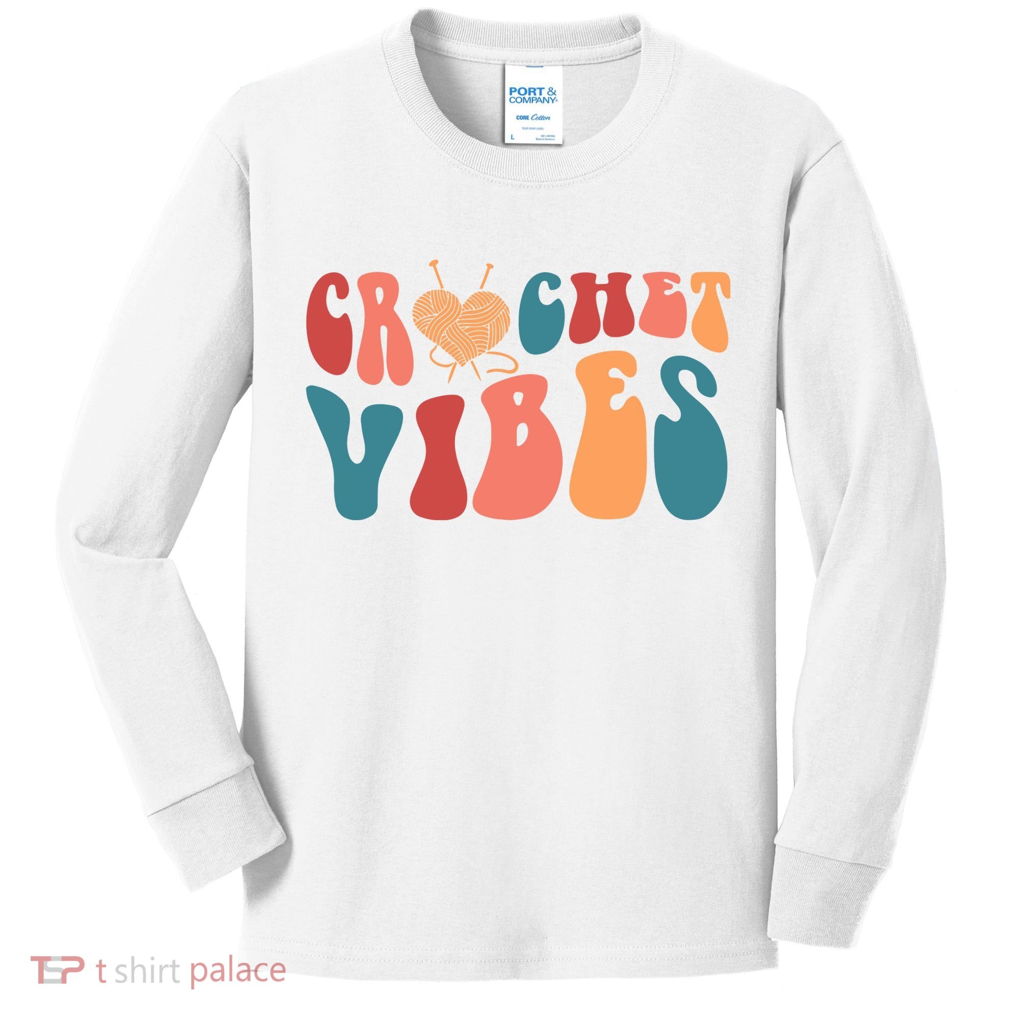 Crochet Vibes Crochet Lover Kids Long Sleeve Shirt