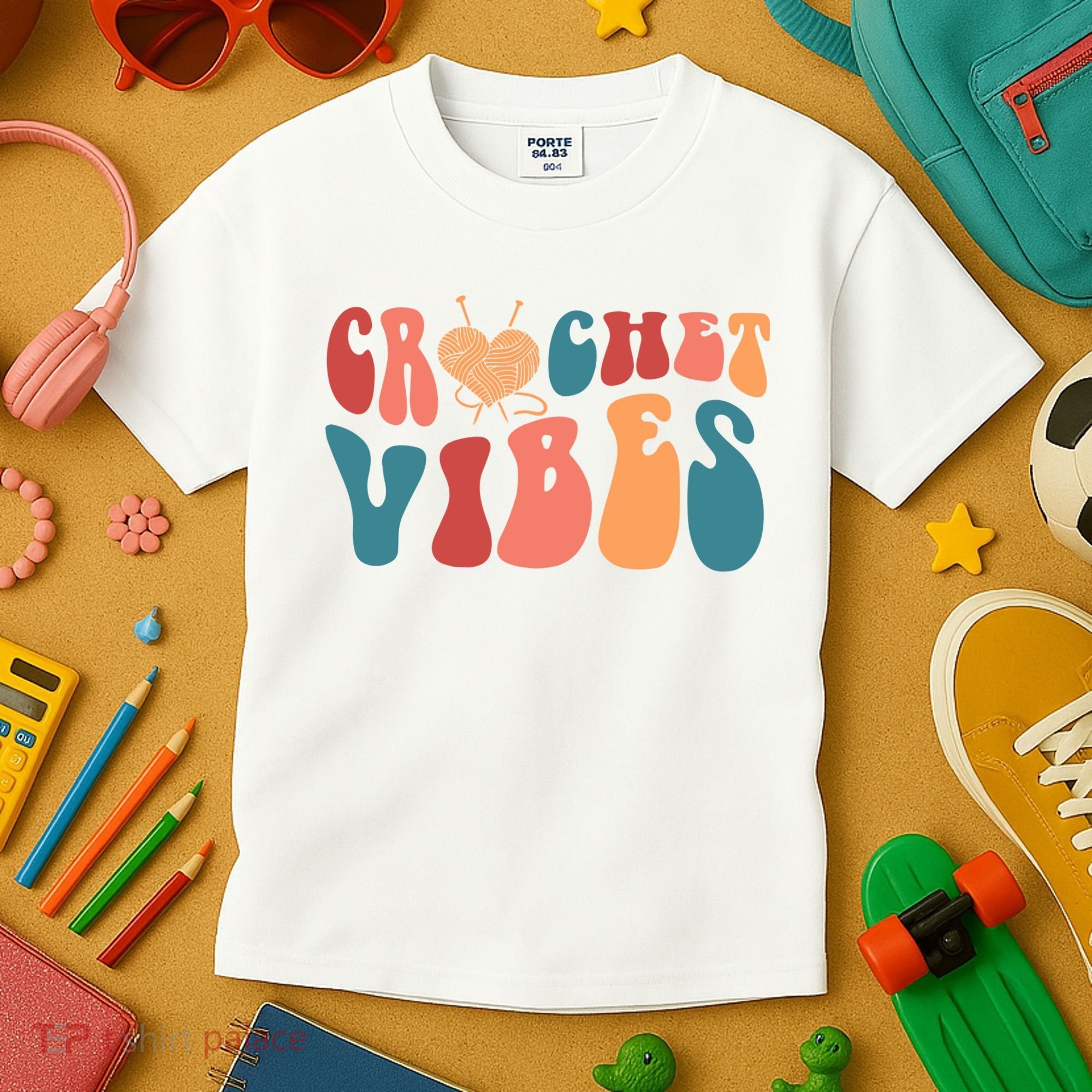 Crochet Vibes Crochet Lover Kids T-Shirt