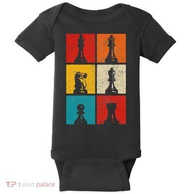 Chess Vintage Chess Master Club Chess Player Baby Bodysuit