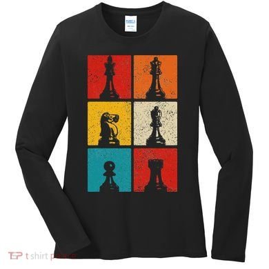 Chess Vintage Chess Master Club Chess Player Women's Long Sleeve Shirt
