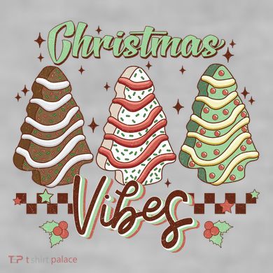 Christmas Vibes Cookie Tree Retro Ladies PosiCharge Tri-Blend Wicking Tank