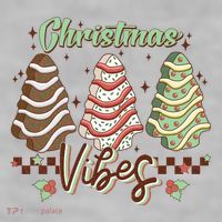 Christmas Vibes Cookie Tree Retro Ladies PosiCharge Tri-Blend Wicking Tank thumb 2
