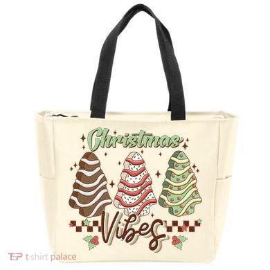 Christmas Vibes Cookie Tree Retro Tote Bag