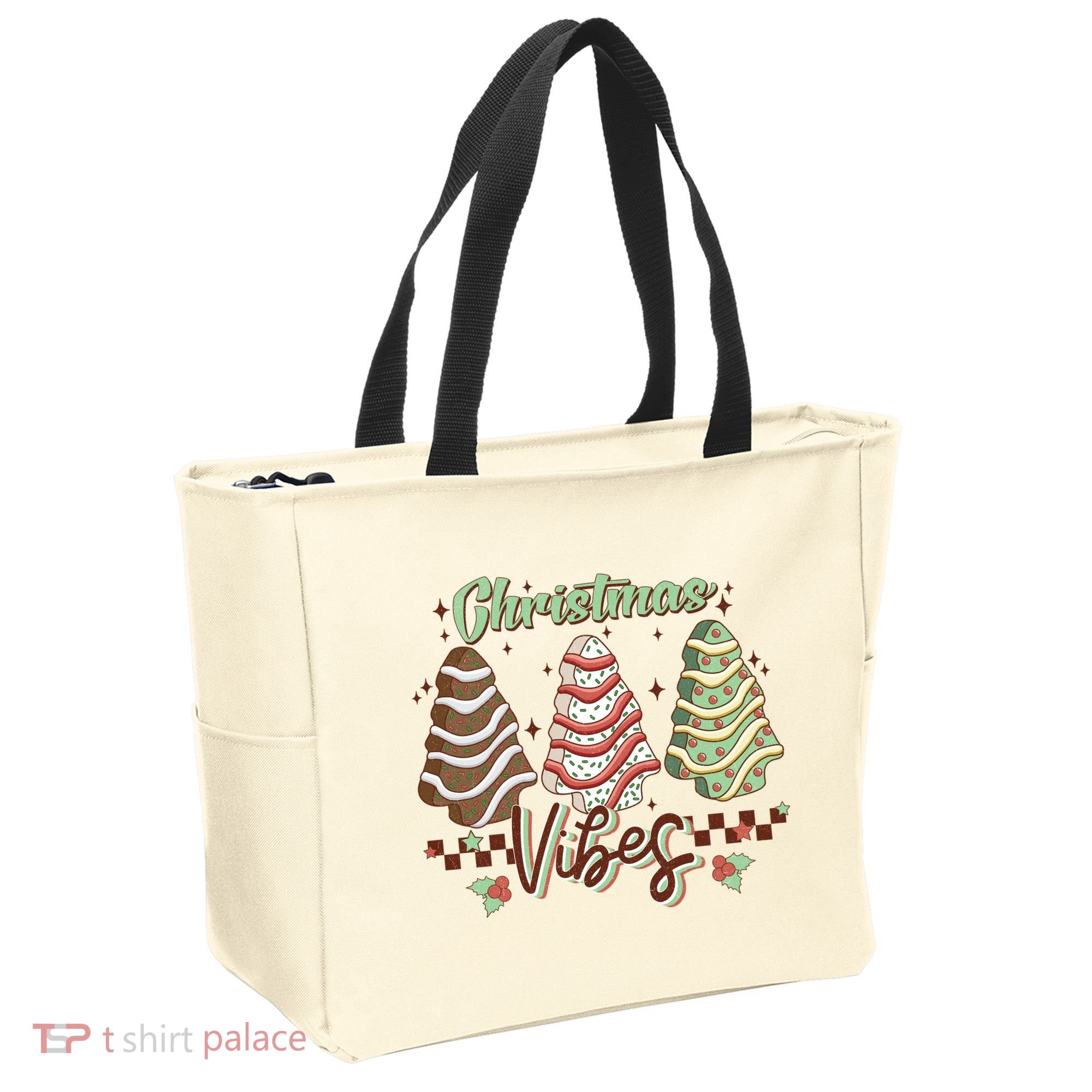 Christmas Vibes Cookie Tree Retro Tote Bag