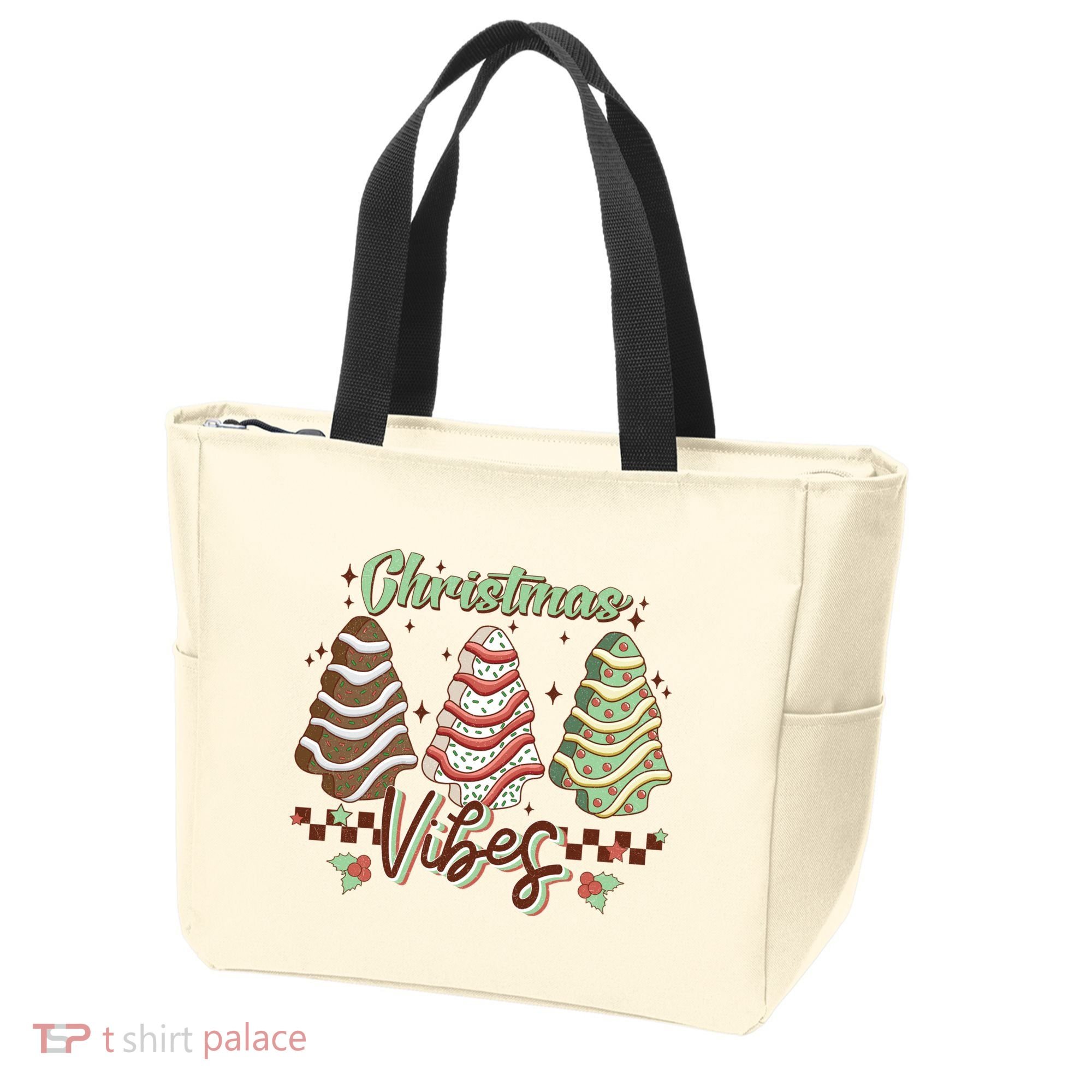 Christmas Vibes Cookie Tree Retro Tote Bag