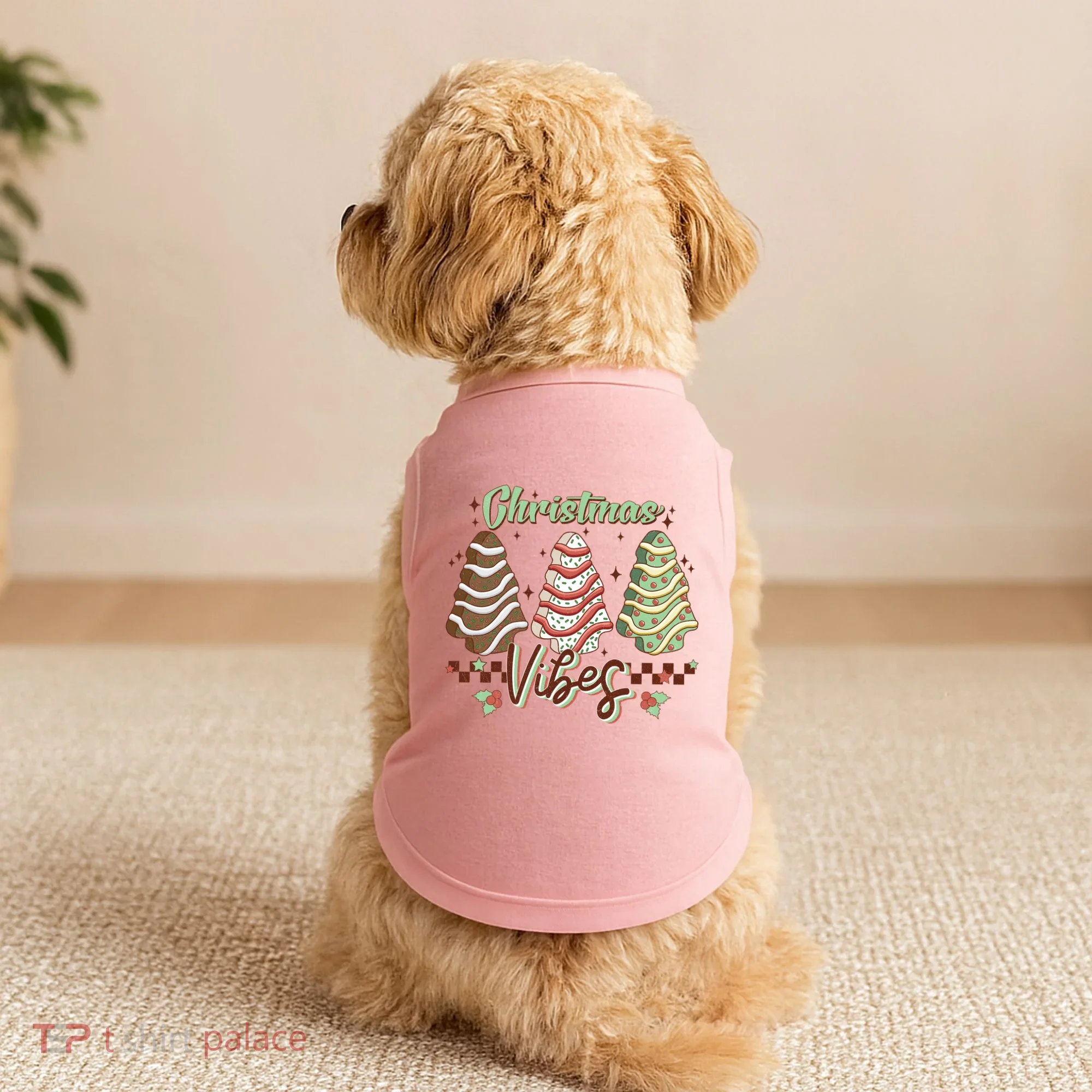 Christmas Vibes Cookie Tree Retro Doggie Tank