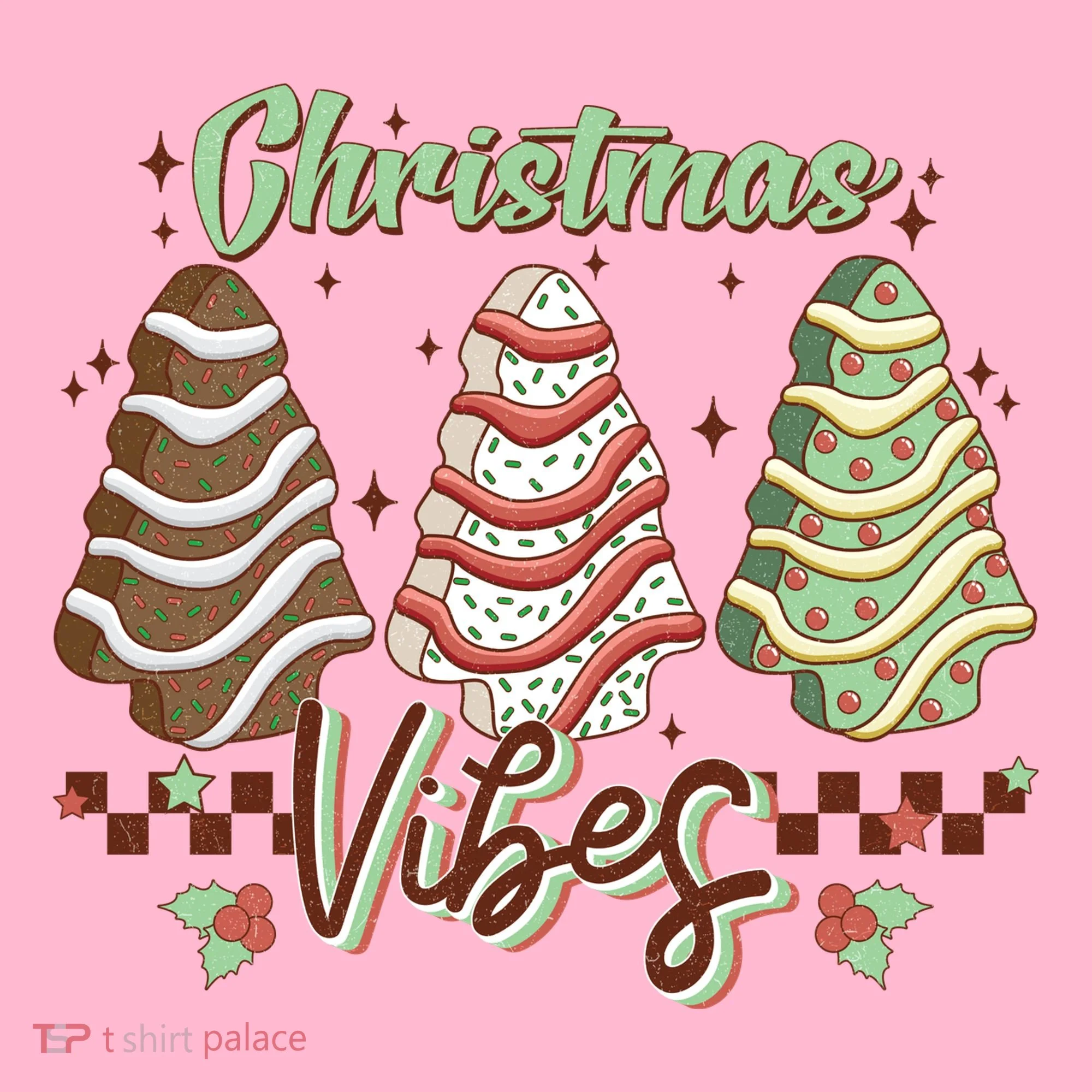 Christmas Vibes Cookie Tree Retro Doggie Tank
