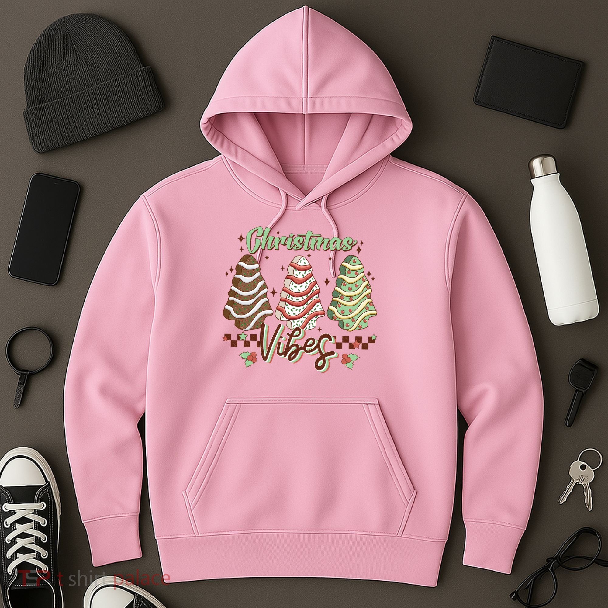 Christmas Vibes Cookie Tree Retro Hoodie
