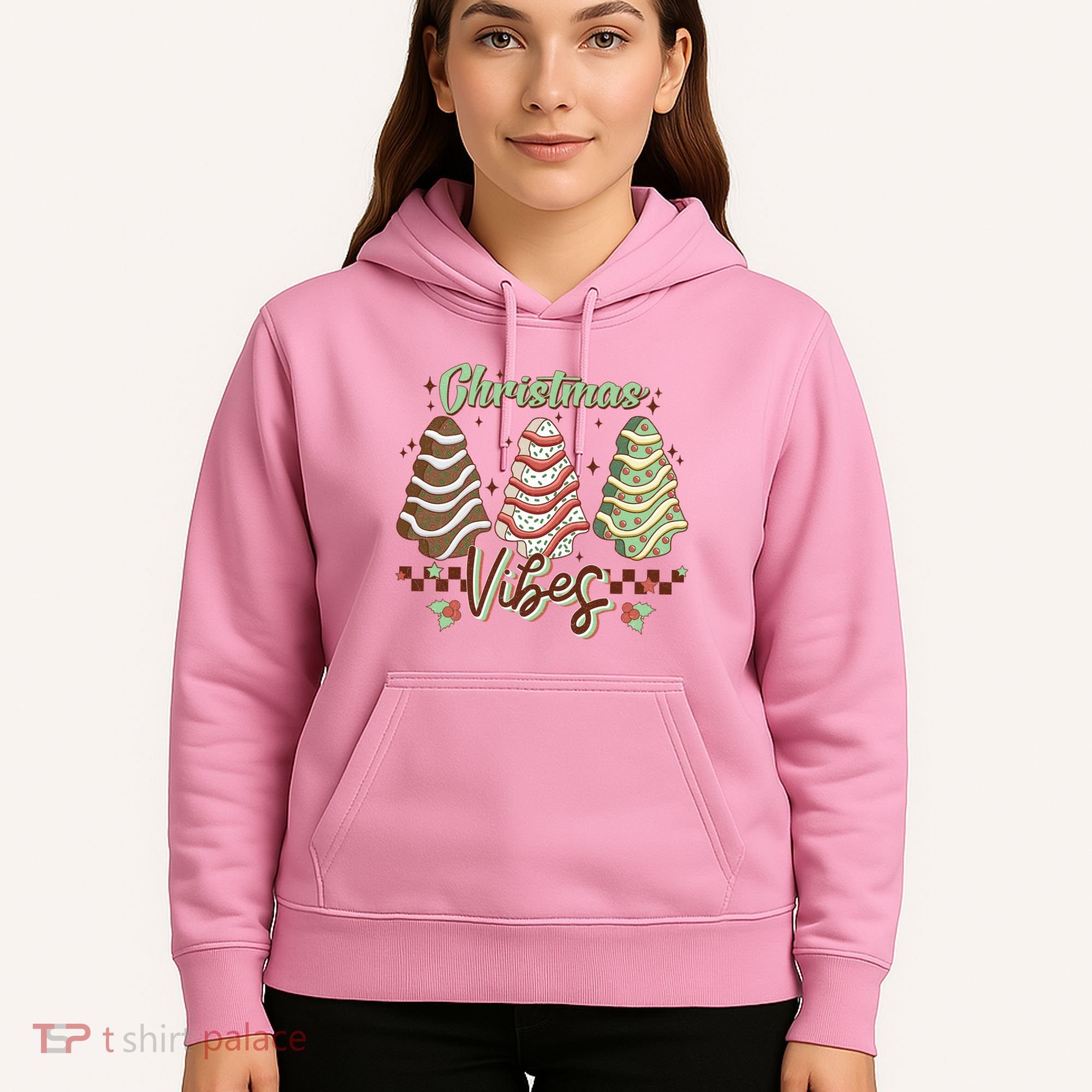 Christmas Vibes Cookie Tree Retro Hoodie
