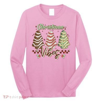 Christmas Vibes Cookie Tree Retro Long Sleeve Shirt