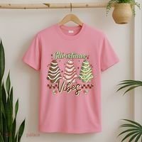 Christmas Vibes Cookie Tree Retro T-Shirt thumb 2