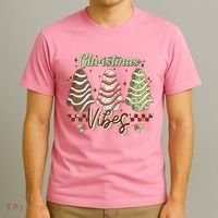 Christmas Vibes Cookie Tree Retro T-Shirt thumb 3