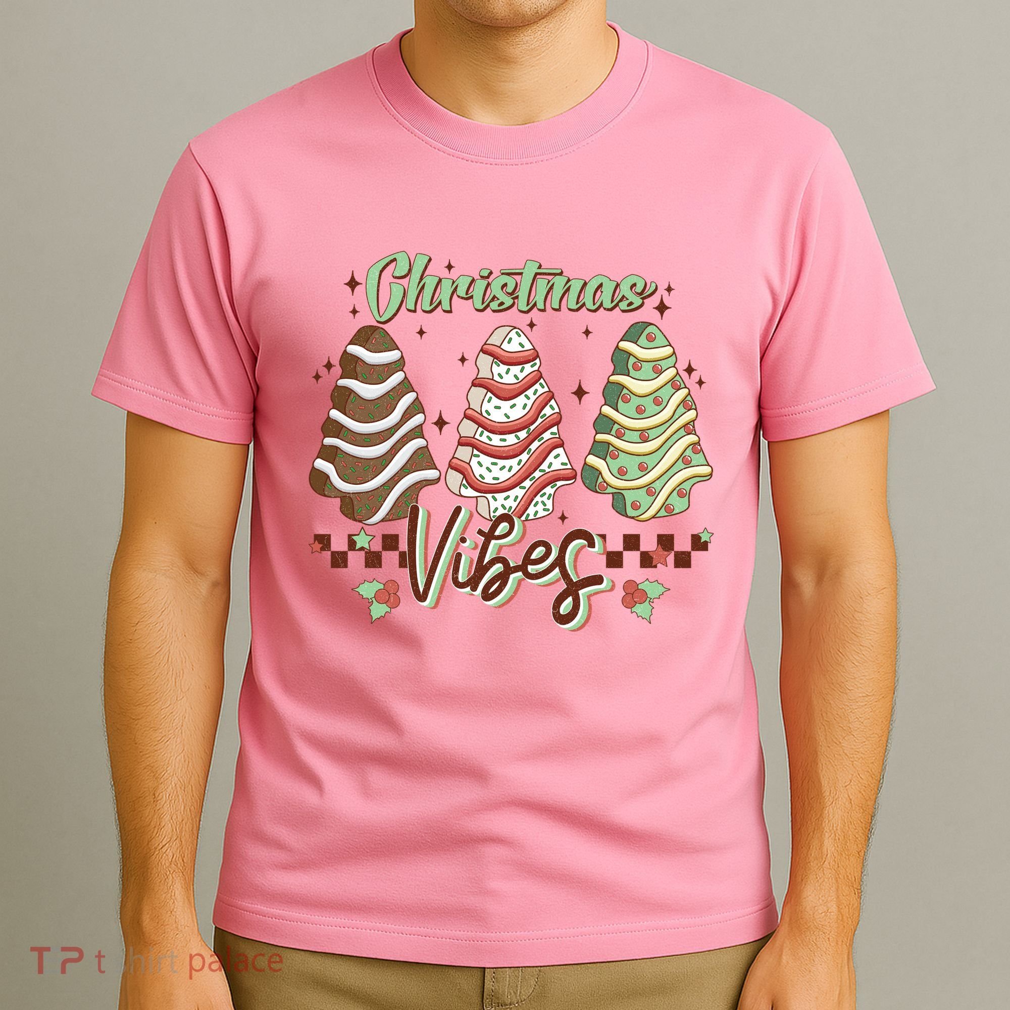 Christmas Vibes Cookie Tree Retro T-Shirt