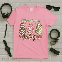 Christmas Vibes Cookie Tree Retro T-Shirt thumb 5