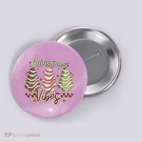 Christmas Vibes Cookie Tree Retro Button thumb 0