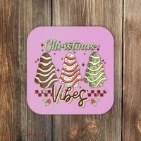 Christmas Vibes Cookie Tree Retro Coaster thumb 0