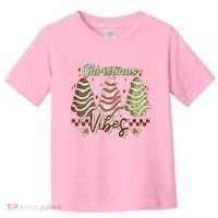 Christmas Vibes Cookie Tree Retro Toddler T-Shirt thumb 0