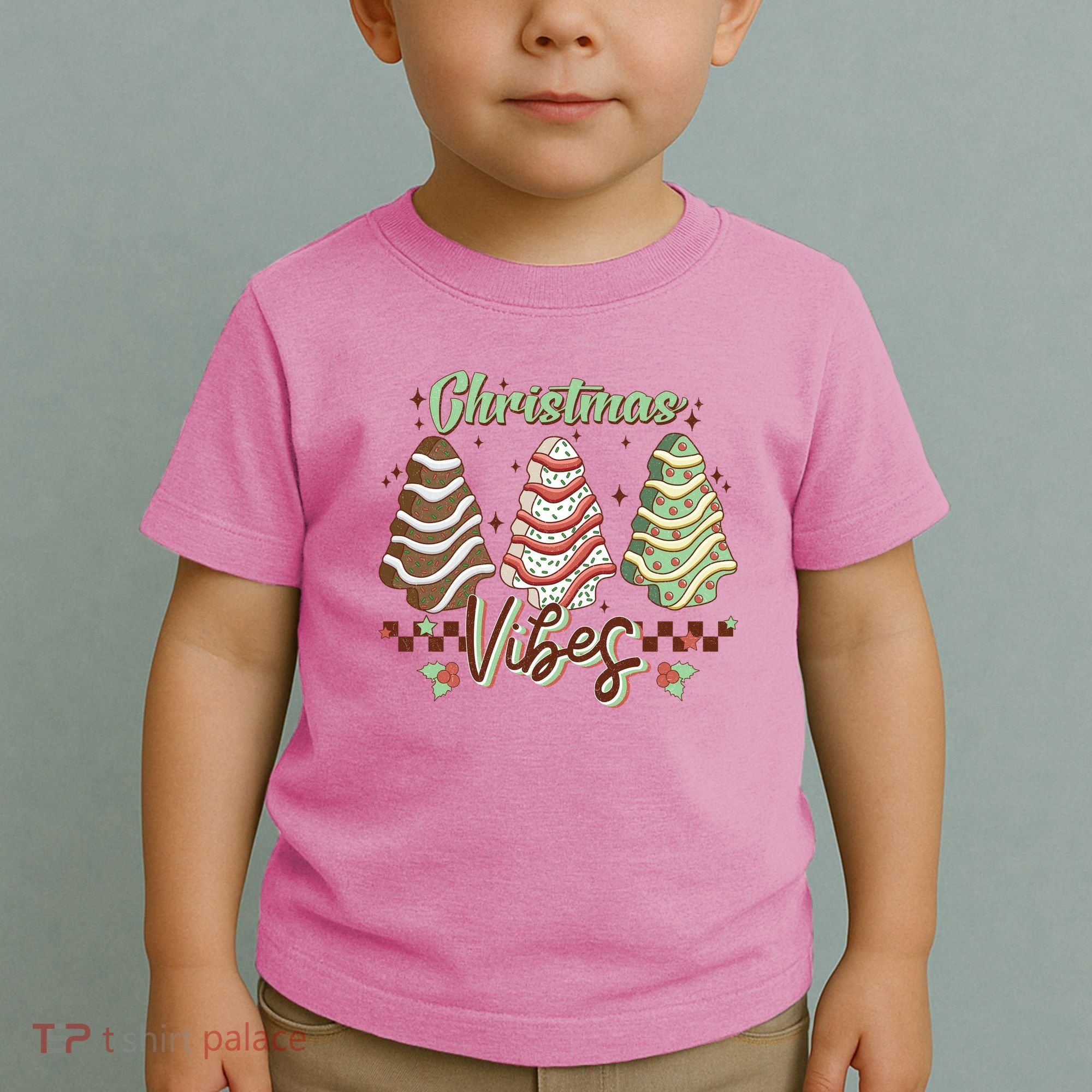 Christmas Vibes Cookie Tree Retro Toddler T-Shirt