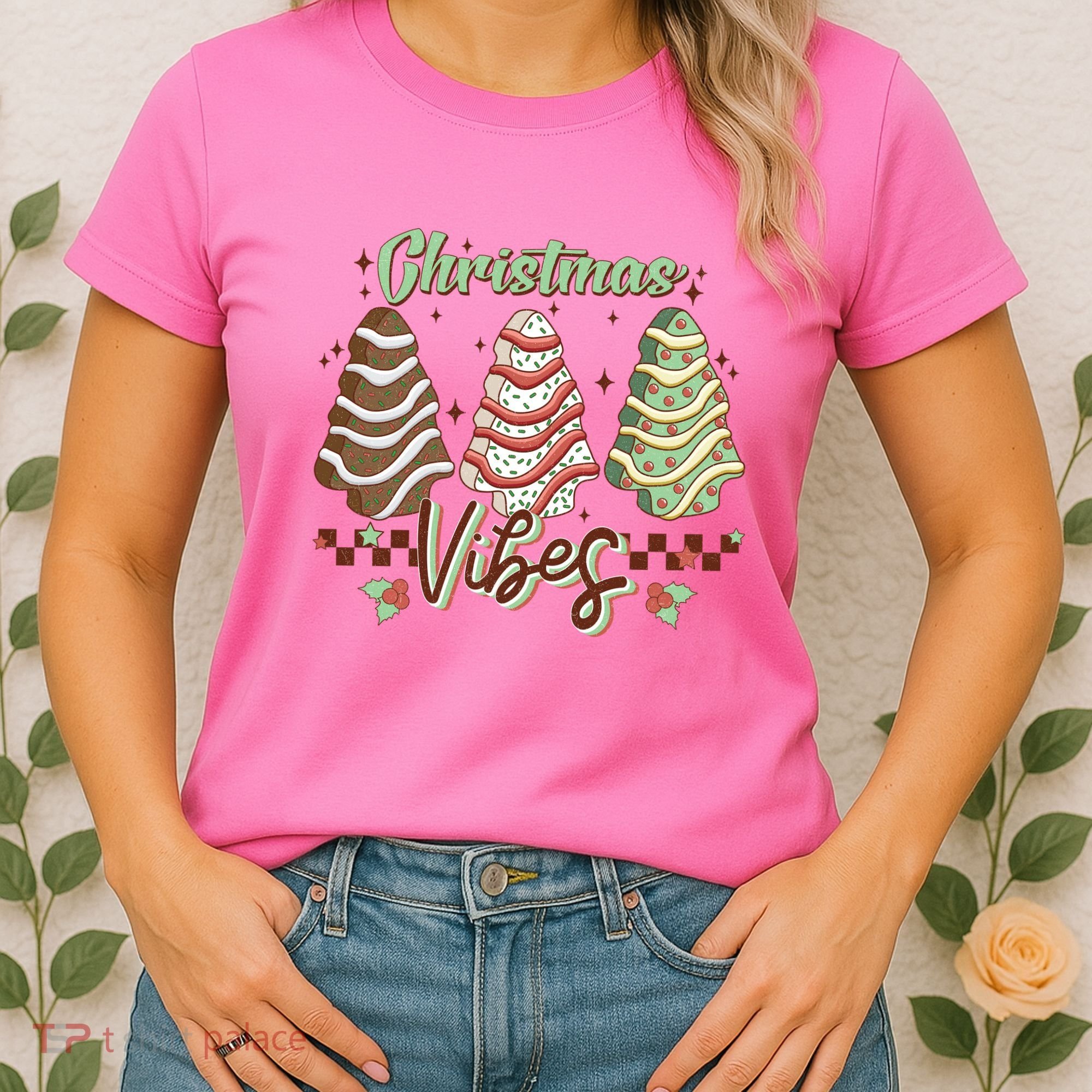 Christmas Vibes Cookie Tree Retro Women's T-Shirt