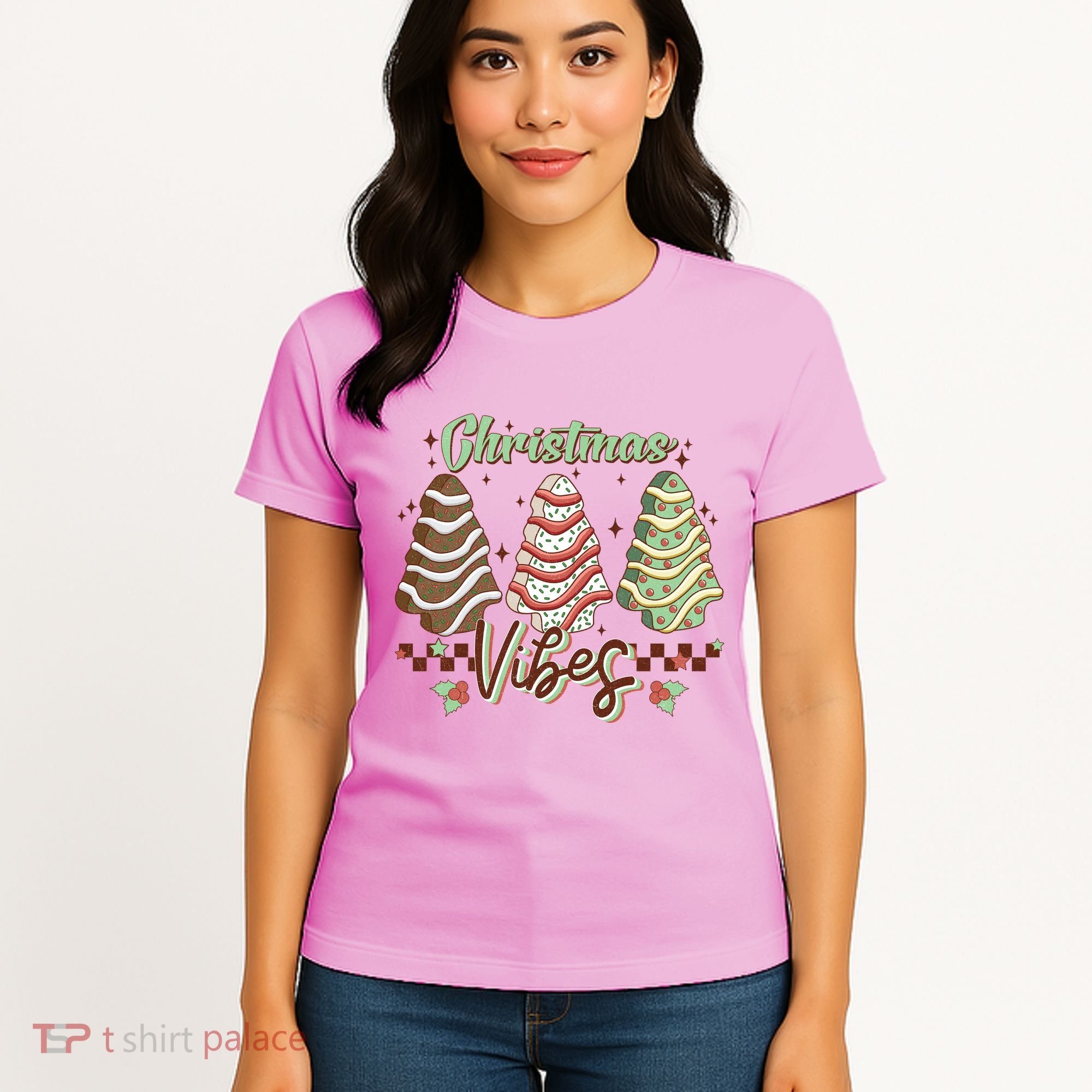 Christmas Vibes Cookie Tree Retro Women's T-Shirt