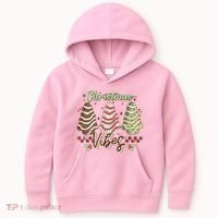 Christmas Vibes Cookie Tree Retro Kids Hoodie thumb 0