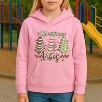 Christmas Vibes Cookie Tree Retro Kids Hoodie thumb 3