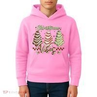 Christmas Vibes Cookie Tree Retro Kids Hoodie thumb 4