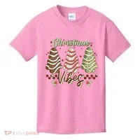 Christmas Vibes Cookie Tree Retro Kids T-Shirt thumb 0