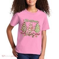 Christmas Vibes Cookie Tree Retro Kids T-Shirt thumb 2