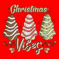 Christmas Vibes Cookie Tree Retro Santa Hat thumb 1