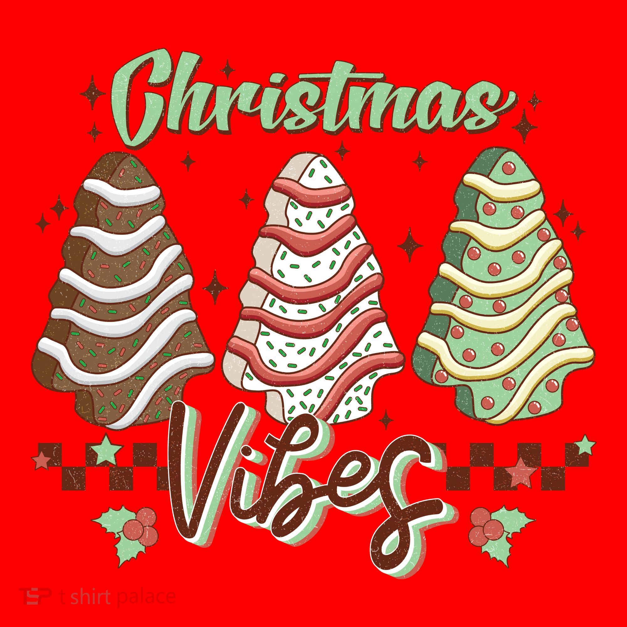Christmas Vibes Cookie Tree Retro Santa Hat