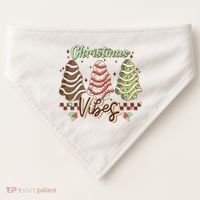 Christmas Vibes Cookie Tree Retro USA-Made Doggie Bandana thumb 0