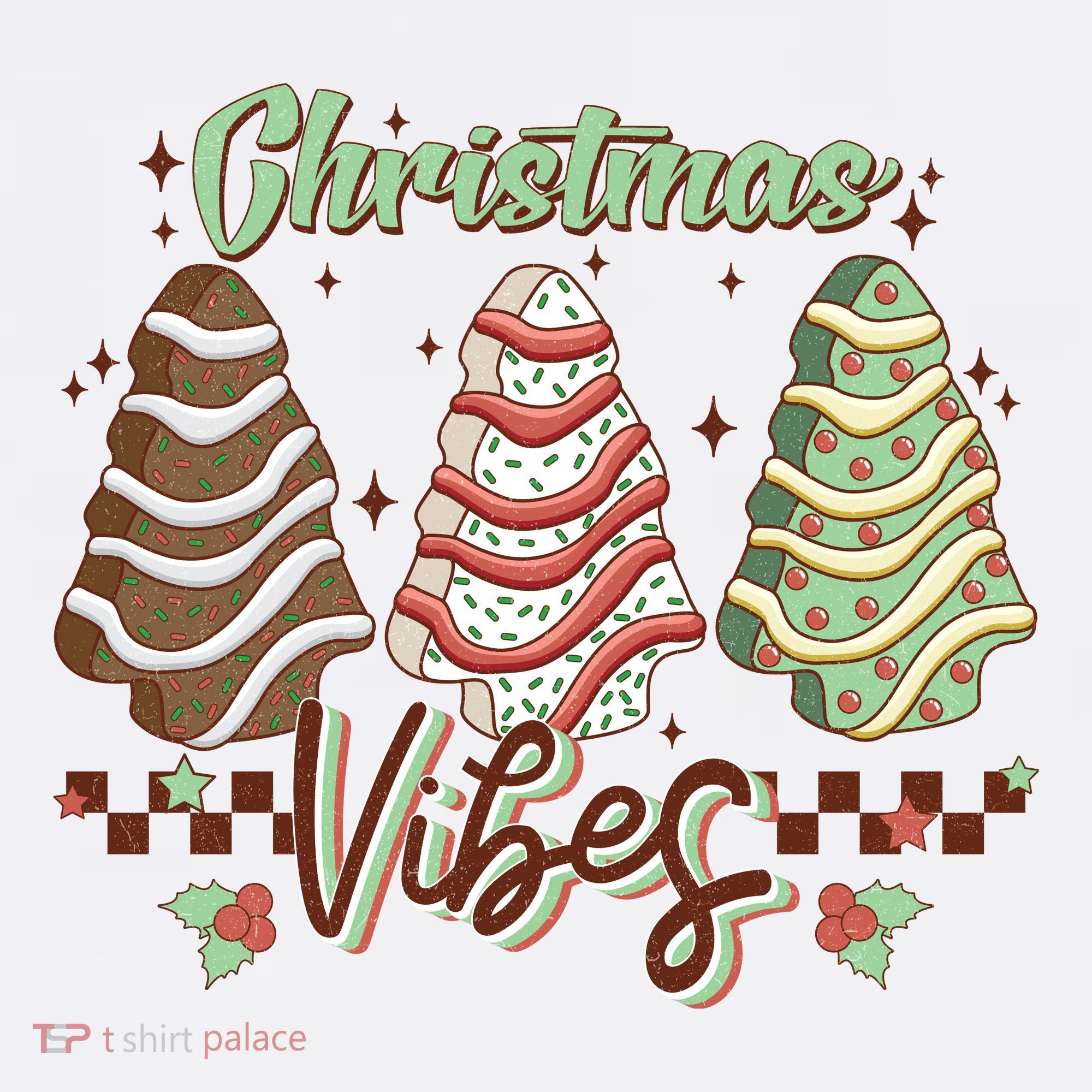 Christmas Vibes Cookie Tree Retro USA-Made Doggie Bandana