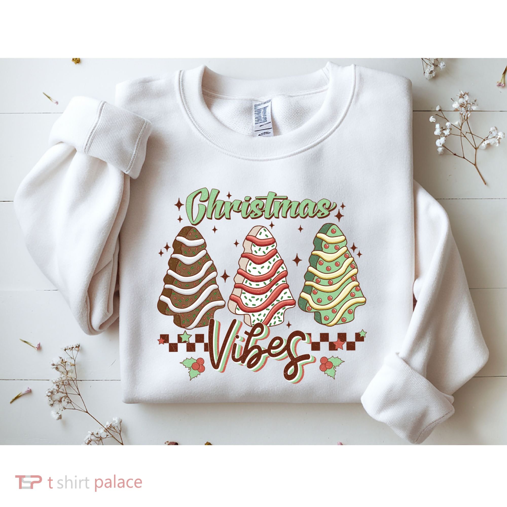 Christmas Vibes Cookie Tree Retro Sweatshirt