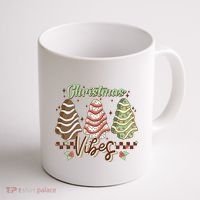 Christmas Vibes Cookie Tree Retro Coffee Mug thumb 1